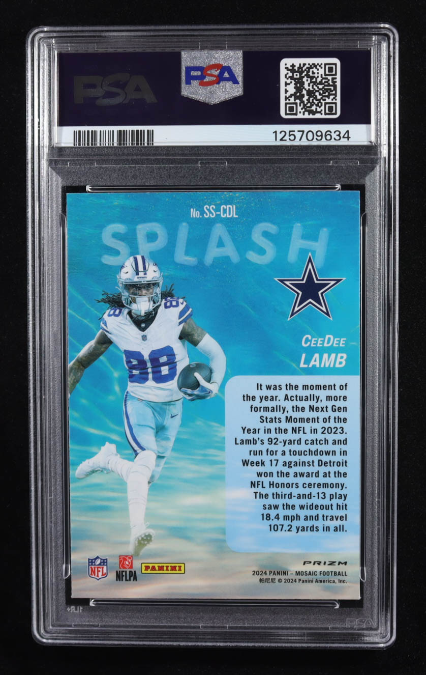 CeeDee Lamb 2024 Panini Mosaic Splash Silver #SSCDL (PSA 9) at PristineAuction.com CeeDee Lamb 2024 Panini Mosaic Splash Silver #SSCDL (PSA 9) at PristineAuction.com