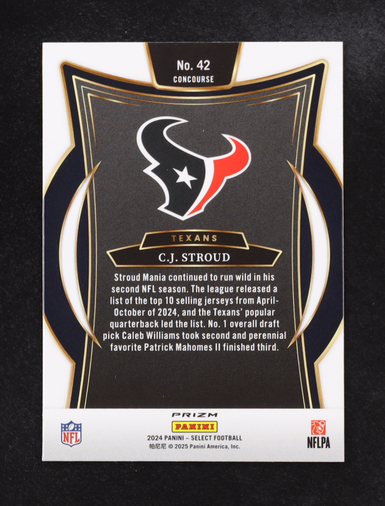 C.J. Stroud 2024 Panini Select Prizm Concourse Black Red Shock #42 at PristineAuction.com C.J. Stroud 2024 Panini Select Prizm Concourse Black Red Shock #42 at PristineAuction.com