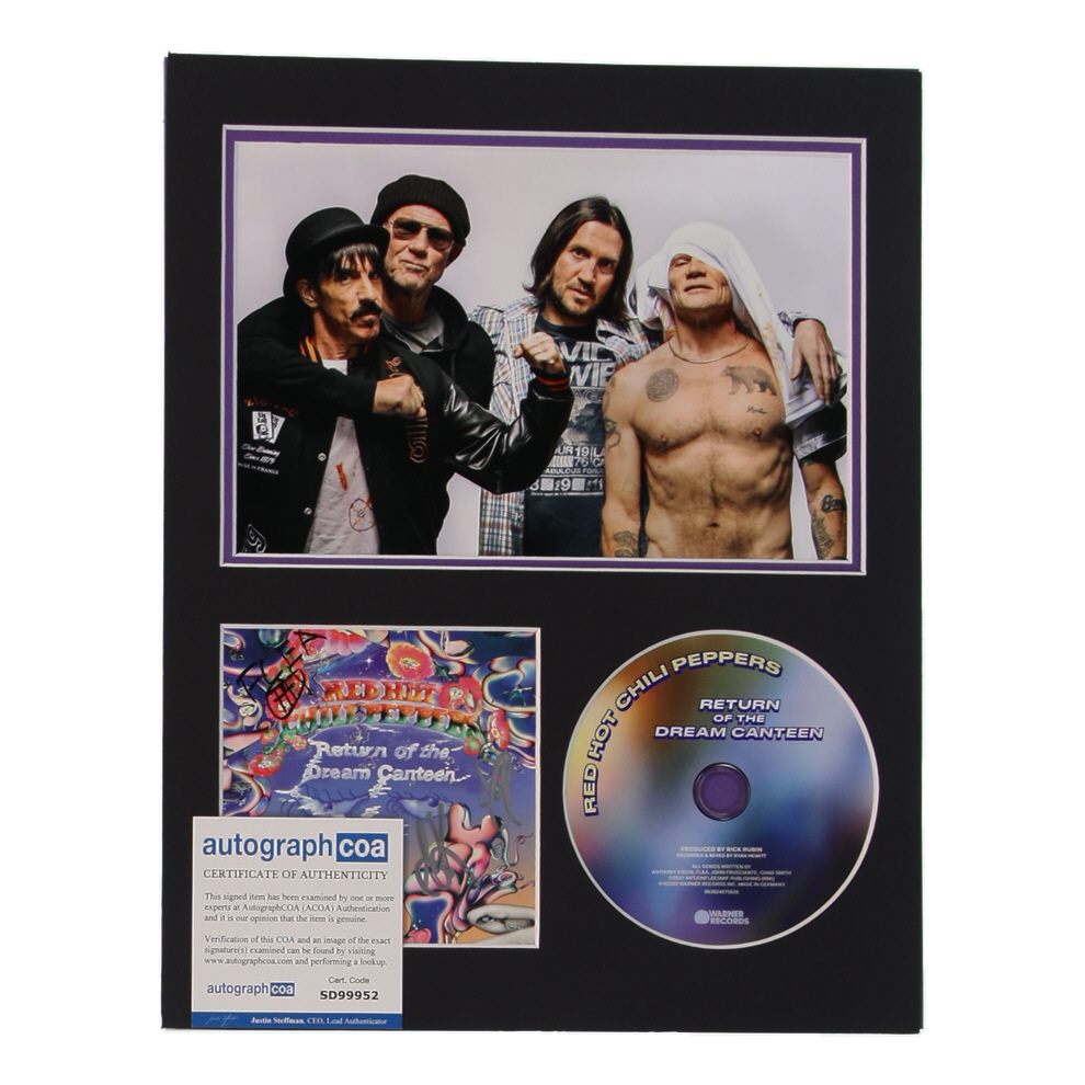 Red Hot Chili Peppers "Return of the Dream Canteen" 11x14 Custom Matted CD Display Band-Signed by Anthony Kiedis, Flea, John Frusciante & Chad Smith (AutographCOA) at PristineAuction.com Red Hot Chili Peppers "Return of the Dream Canteen" 11x14 Custom Matted CD Display Band-Signed by Anthony Kiedis, Flea, John Frusciante & Chad Smith (AutographCOA) at PristineAuction.com