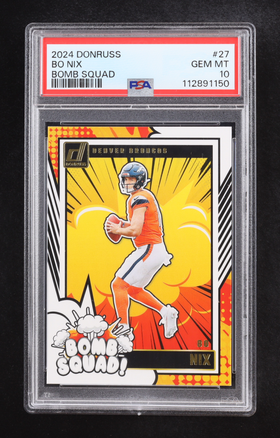 Bo Nix 2024 Donruss Bomb Squad #27 RC (PSA 10) at PristineAuction.com Bo Nix 2024 Donruss Bomb Squad #27 RC (PSA 10) at PristineAuction.com