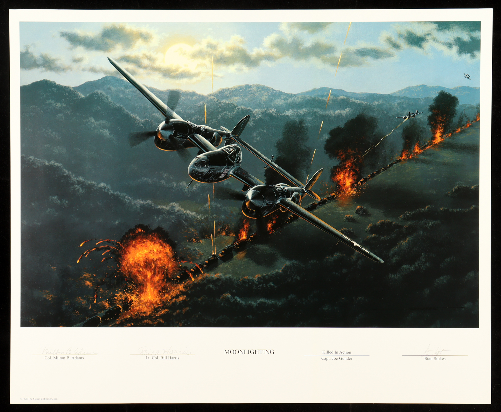 Milton Adams & Bill Harris Signed Stan Stokes "Moonlighting" Lithograph (AIV) at PristineAuction.com Milton Adams & Bill Harris Signed Stan Stokes "Moonlighting" Lithograph (AIV) at PristineAuction.com