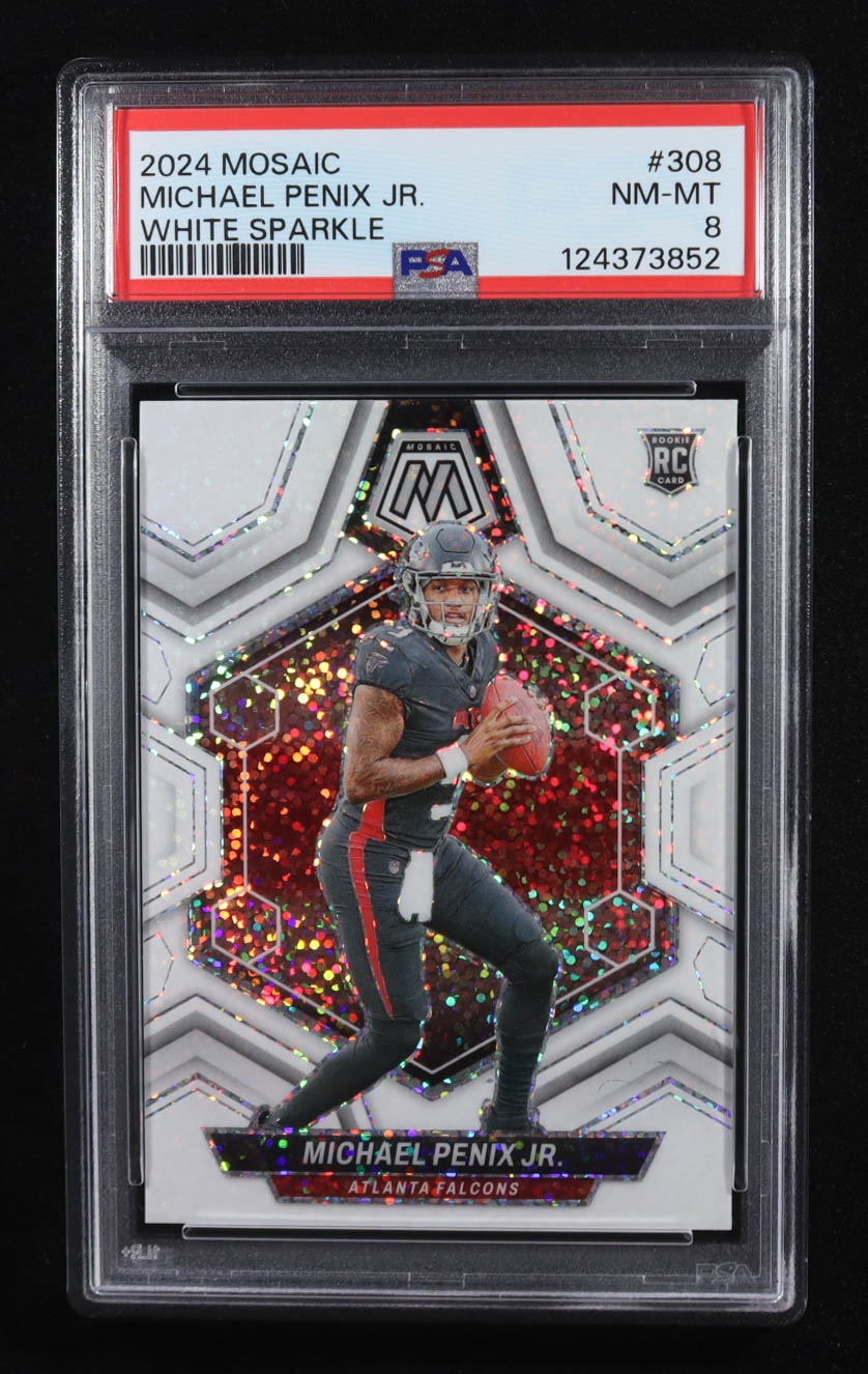 Michael Penix Jr. 2024 Panini Mosaic White Sparkle #308 (PSA 8) at PristineAuction.com Michael Penix Jr. 2024 Panini Mosaic White Sparkle #308 (PSA 8) at PristineAuction.com
