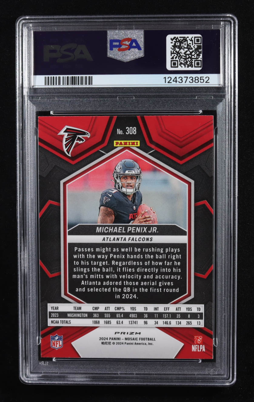 Michael Penix Jr. 2024 Panini Mosaic White Sparkle #308 (PSA 8) at PristineAuction.com Michael Penix Jr. 2024 Panini Mosaic White Sparkle #308 (PSA 8) at PristineAuction.com