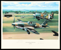 Stan Stokes "Flying Tigers and Buffalos" Lithograph Signed By (4) with Dick Rossi, Charlie Bond, Carl Brown & Joe Rosbert (AIV) at PristineAuction.com