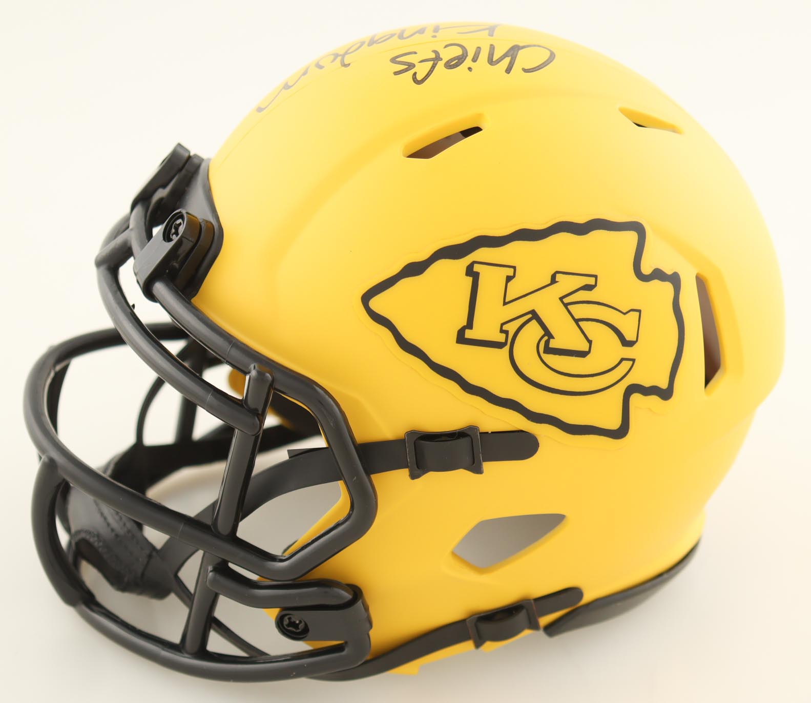 Jalen Royals Signed Chiefs Rave Alternate Speed Mini Helmet Inscribed "Chiefs Kingdom" (JSA) at PristineAuction.com Jalen Royals Signed Chiefs Rave Alternate Speed Mini Helmet Inscribed "Chiefs Kingdom" (JSA) at PristineAuction.com