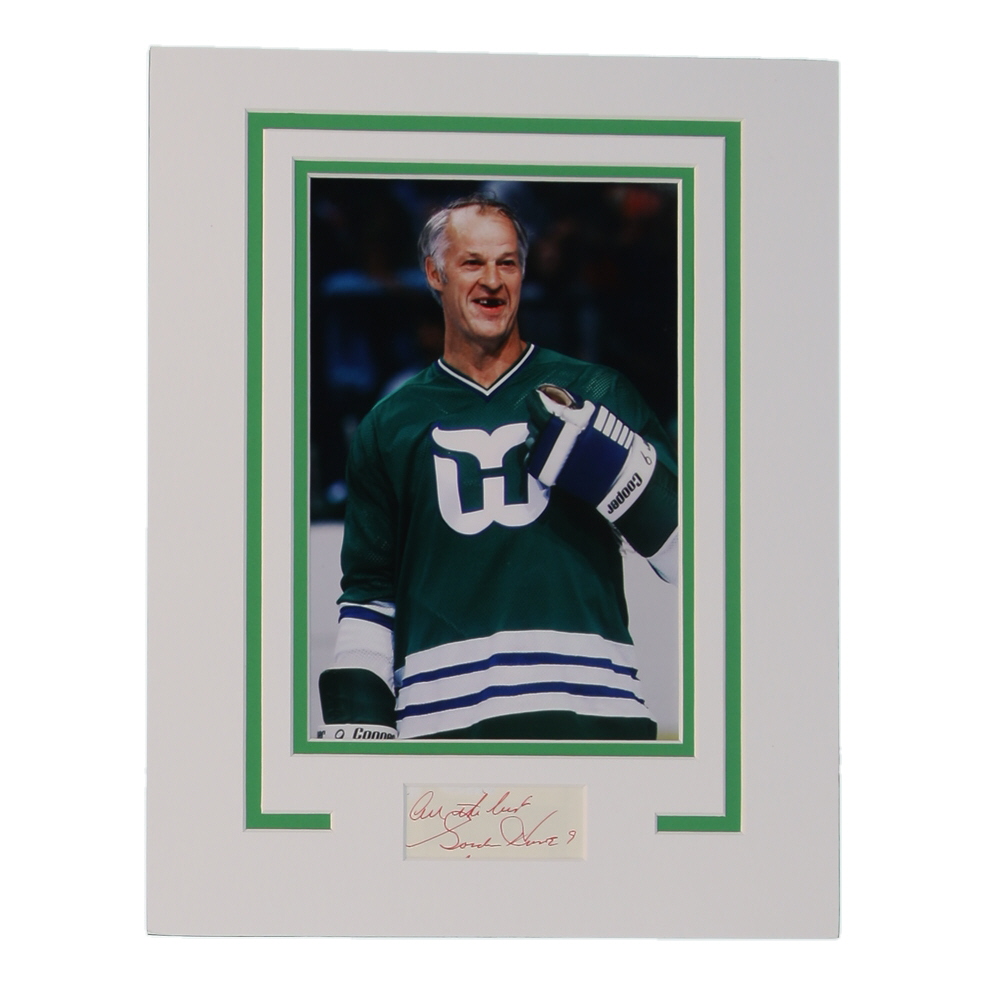 Gordie Howe Signed Whalers Custom Matted Cut Display Inscribed "All The Best" (AutographCOA) at PristineAuction.com Gordie Howe Signed Whalers Custom Matted Cut Display Inscribed "All The Best" (AutographCOA) at PristineAuction.com