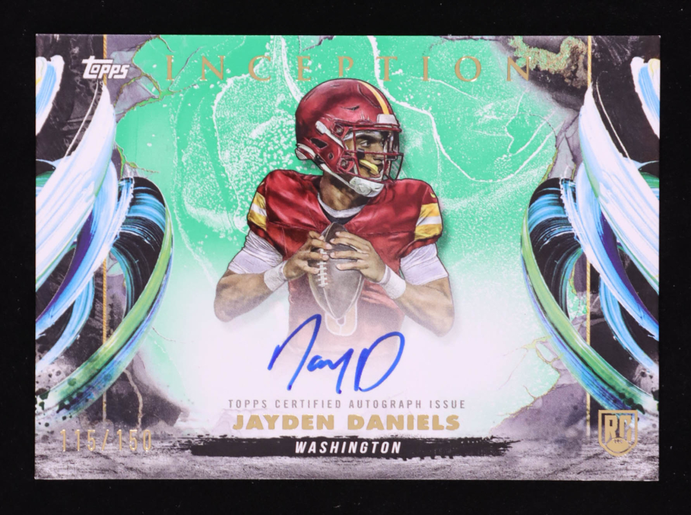 Jayden Daniels 2024 Topps Inception Rookie Variation Autographs Green #RAVJD #115/150 RC