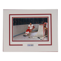 Gordie Howe Signed Red Wings Custom Matted Cut Display (AutographCOA) at PristineAuction.com