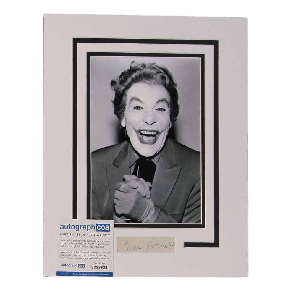 Cesar Romero Signed "Batman" Custom Matted Cut Display (AutographCOA) at PristineAuction.com Cesar Romero Signed "Batman" Custom Matted Cut Display (AutographCOA) at PristineAuction.com