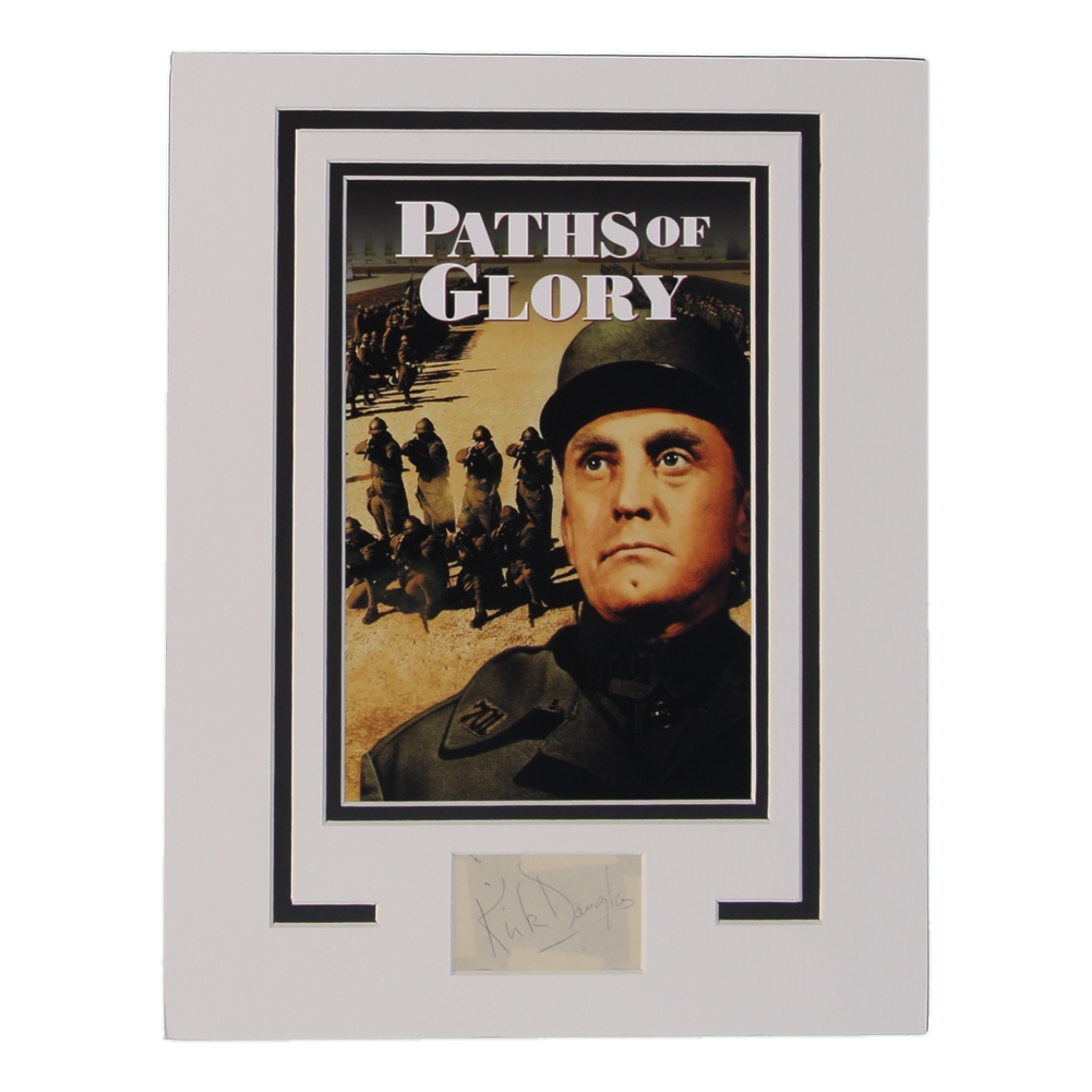 Kirk Douglas Signed "Paths of Glory" 11x14 Custom Matted Cut Display (AutographCOA) at PristineAuction.com Kirk Douglas Signed "Paths of Glory" 11x14 Custom Matted Cut Display (AutographCOA) at PristineAuction.com