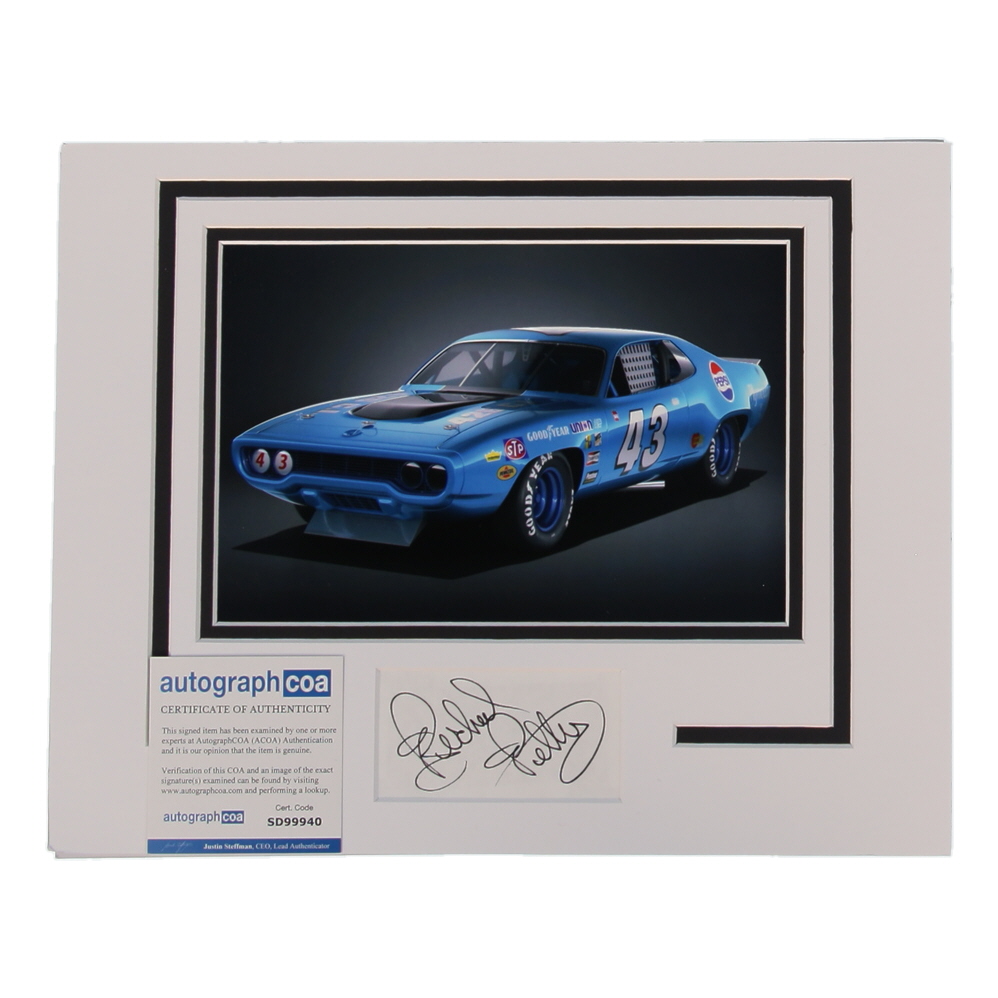 Richard Petty Signed 11x14 Custom Matted Cut Display (AutographCOA) at PristineAuction.com Richard Petty Signed 11x14 Custom Matted Cut Display (AutographCOA) at PristineAuction.com