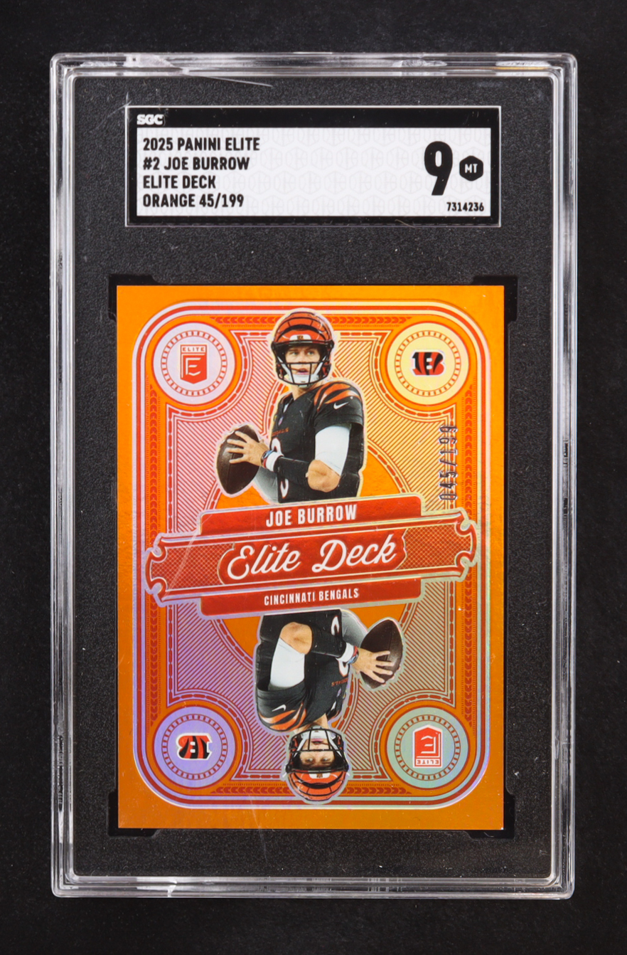 Joe Burrow 2025 Elite Elite Deck Orange #2 #45/199 (SGC 9) at PristineAuction.com Joe Burrow 2025 Elite Elite Deck Orange #2 #45/199 (SGC 9) at PristineAuction.com
