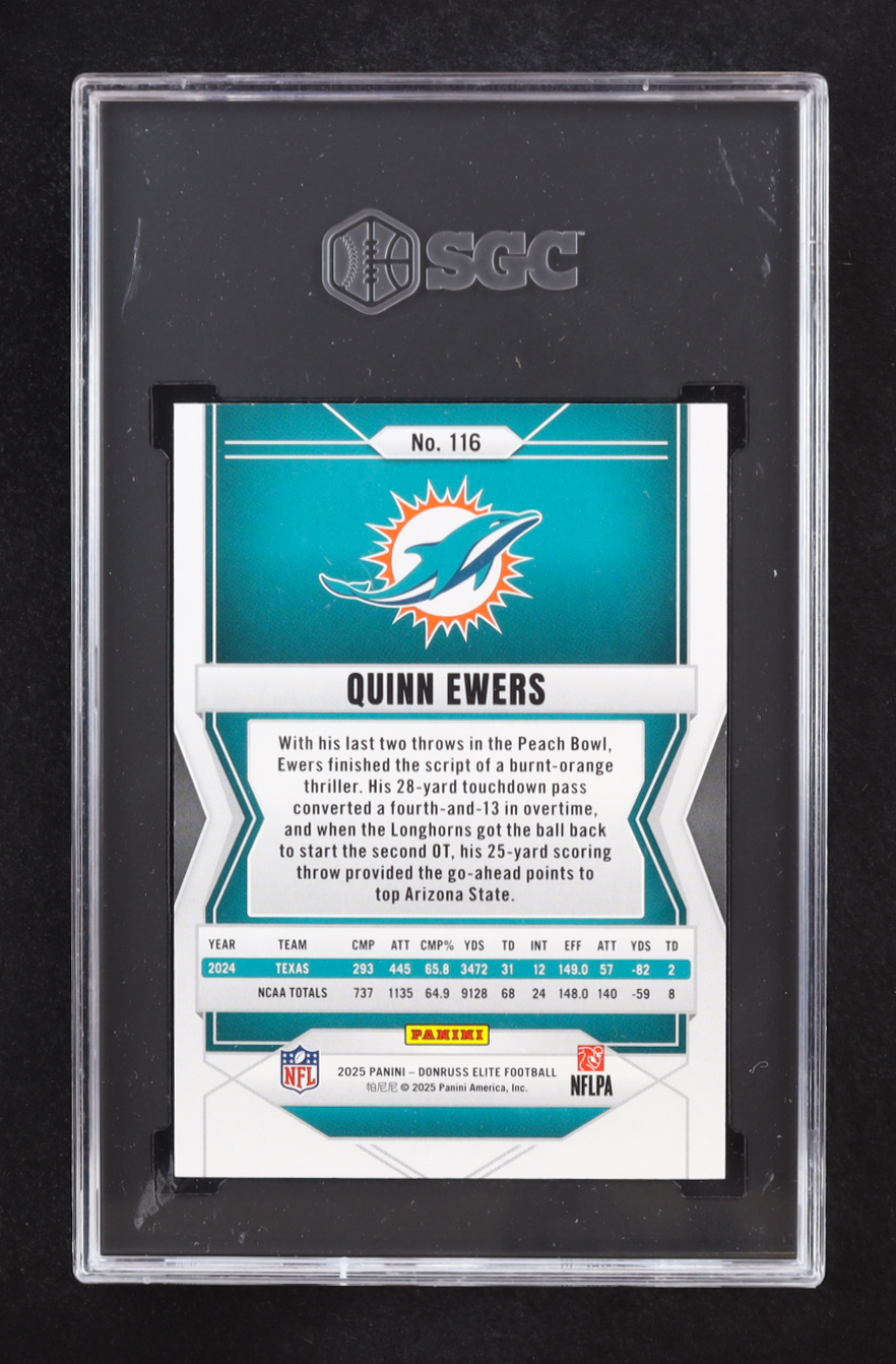 Quinn Ewers 2025 Elite #116 #718/999 RC (SGC 9.5) at PristineAuction.com Quinn Ewers 2025 Elite #116 #718/999 RC (SGC 9.5) at PristineAuction.com