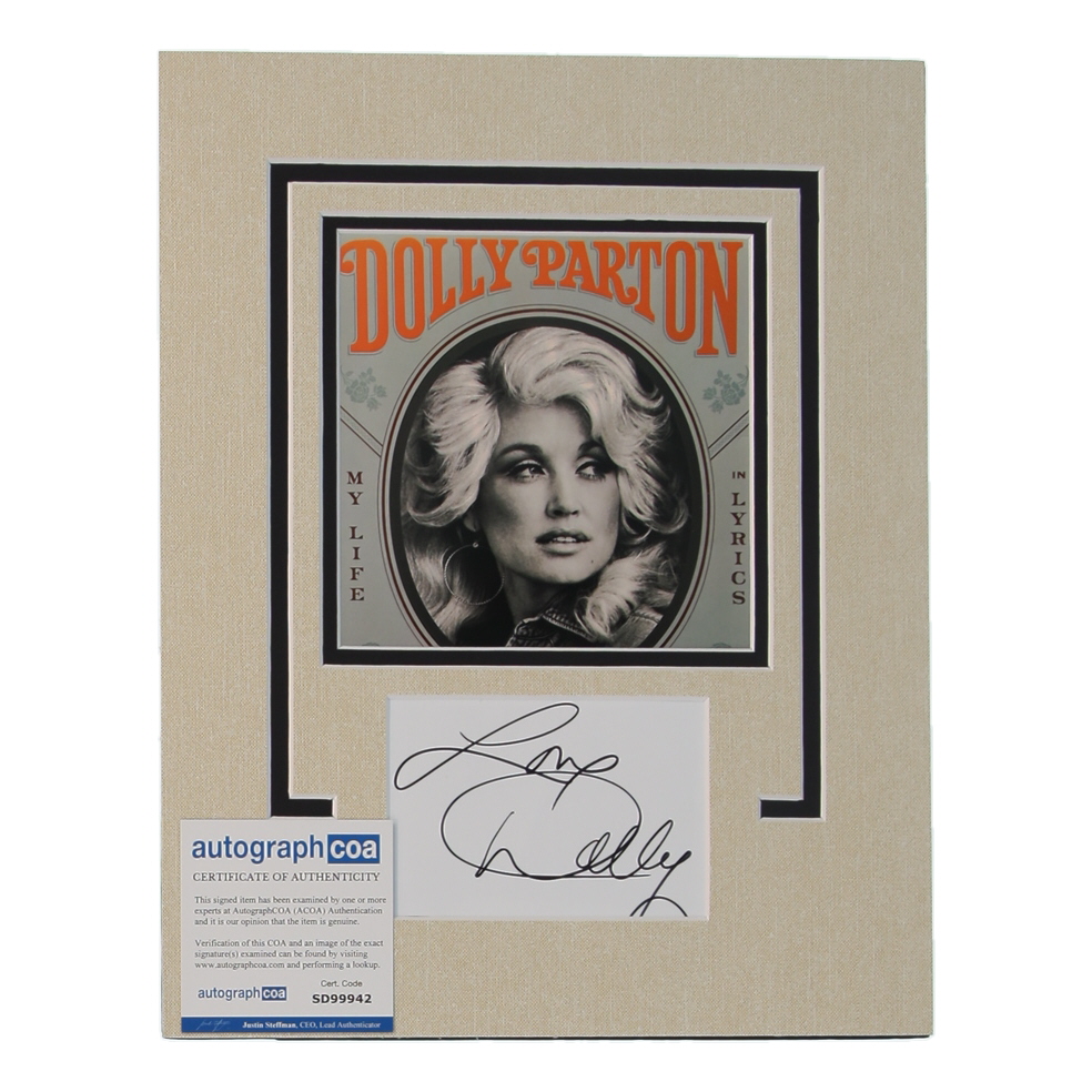 Dolly Parton Signed "My Life In Lyrics" 11x14 Custom Matted Cut Display (AutographCOA) at PristineAuction.com Dolly Parton Signed "My Life In Lyrics" 11x14 Custom Matted Cut Display (AutographCOA) at PristineAuction.com