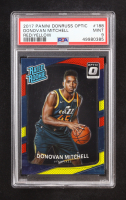 Donovan Mitchell 2017-18 Donruss Optic Mega Box Rated Rookie Red Yellow #188 RR RC (PSA 9) at PristineAuction.com