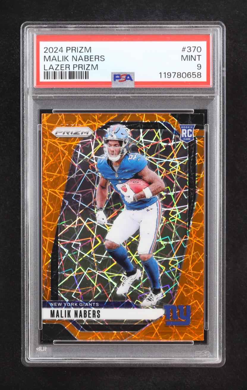 Malik Nabers 2024 Panini Prizm Prizms Lazer #370 RC (PSA 9) at PristineAuction.com Malik Nabers 2024 Panini Prizm Prizms Lazer #370 RC (PSA 9) at PristineAuction.com