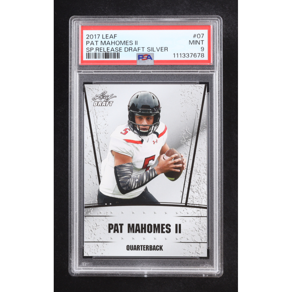 Pat Mahomes II 2017 Leaf SP Release Draft Silver #07 RC (PSA 9) at PristineAuction.com Pat Mahomes II 2017 Leaf SP Release Draft Silver #07 RC (PSA 9) at PristineAuction.com