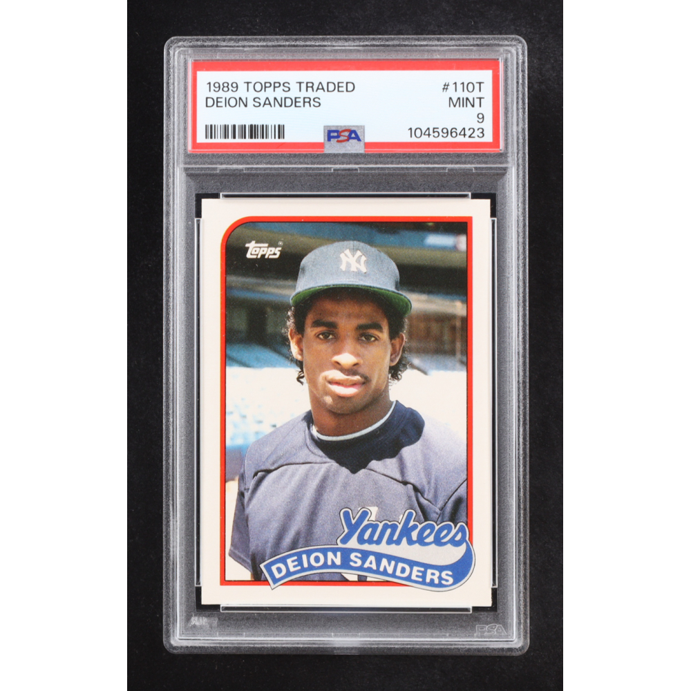 Deion Sanders 1989 Topps Traded #110T RC (PSA 9) at PristineAuction.com Deion Sanders 1989 Topps Traded #110T RC (PSA 9) at PristineAuction.com