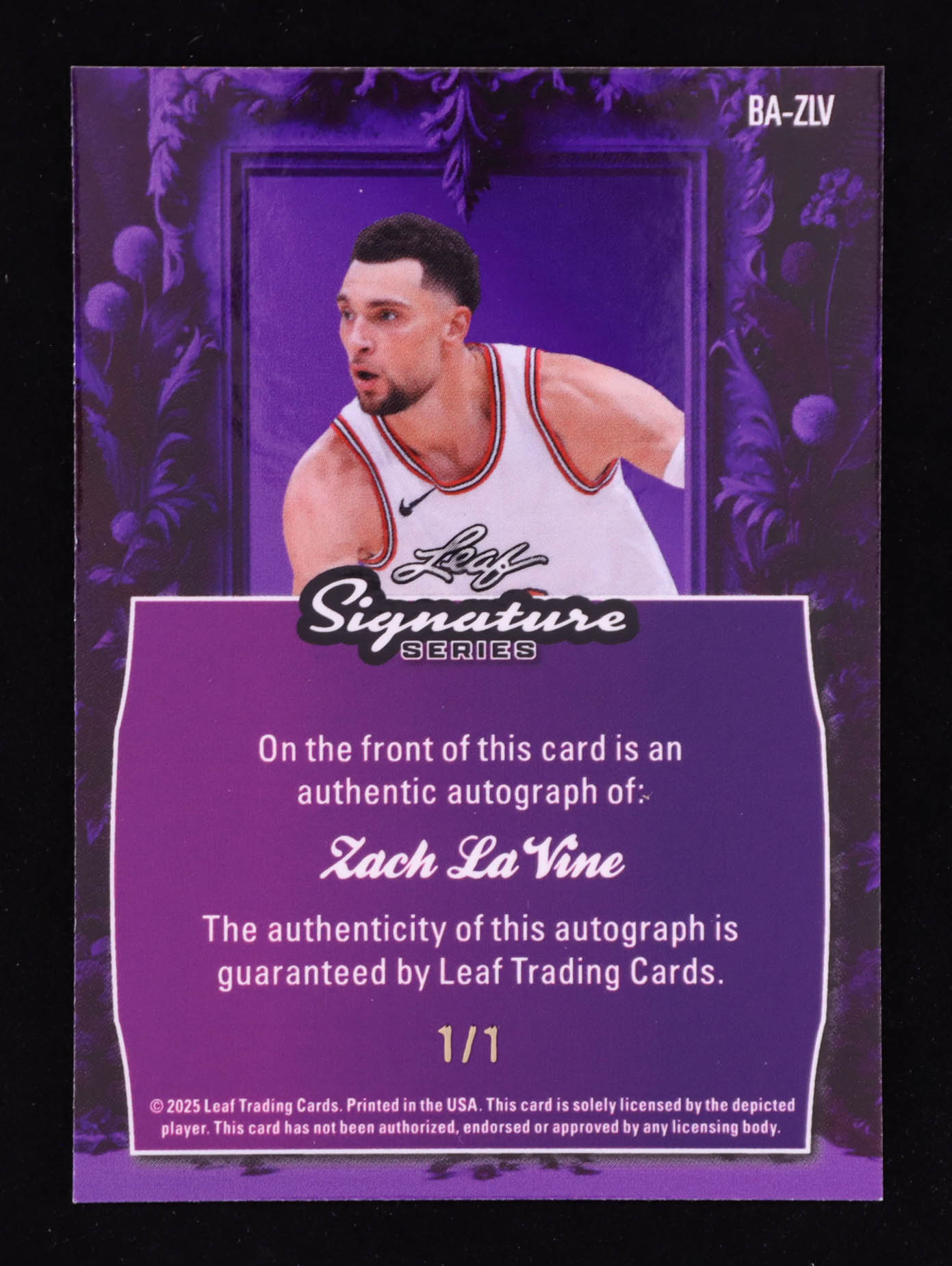 Zach LaVine 2025 Leaf Signature Series Bronze Shimmer Autograph #BAZLV #1/1 at PristineAuction.com Zach LaVine 2025 Leaf Signature Series Bronze Shimmer Autograph #BAZLV #1/1 at PristineAuction.com