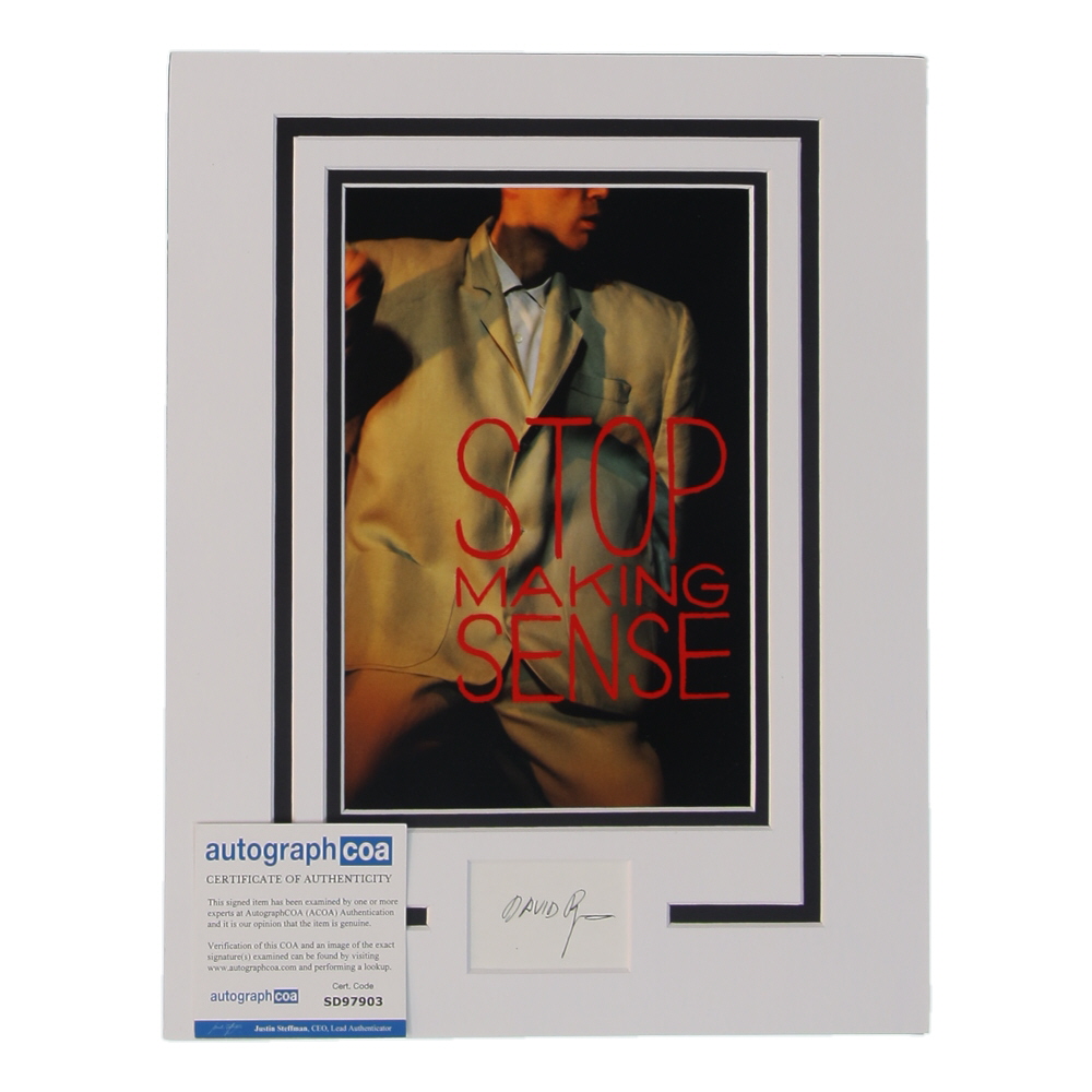 David Byrne Signed Custom Matted Cut Display (AutographCOA) at PristineAuction.com David Byrne Signed Custom Matted Cut Display (AutographCOA) at PristineAuction.com