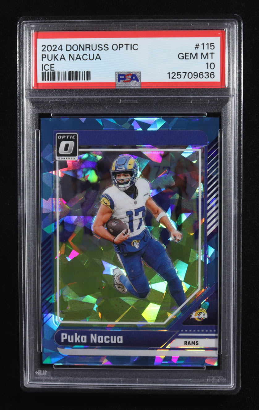 Puka Nacua 2024 Donruss Optic Ice #115 #4/15 (PSA 10) at PristineAuction.com Puka Nacua 2024 Donruss Optic Ice #115 #4/15 (PSA 10) at PristineAuction.com