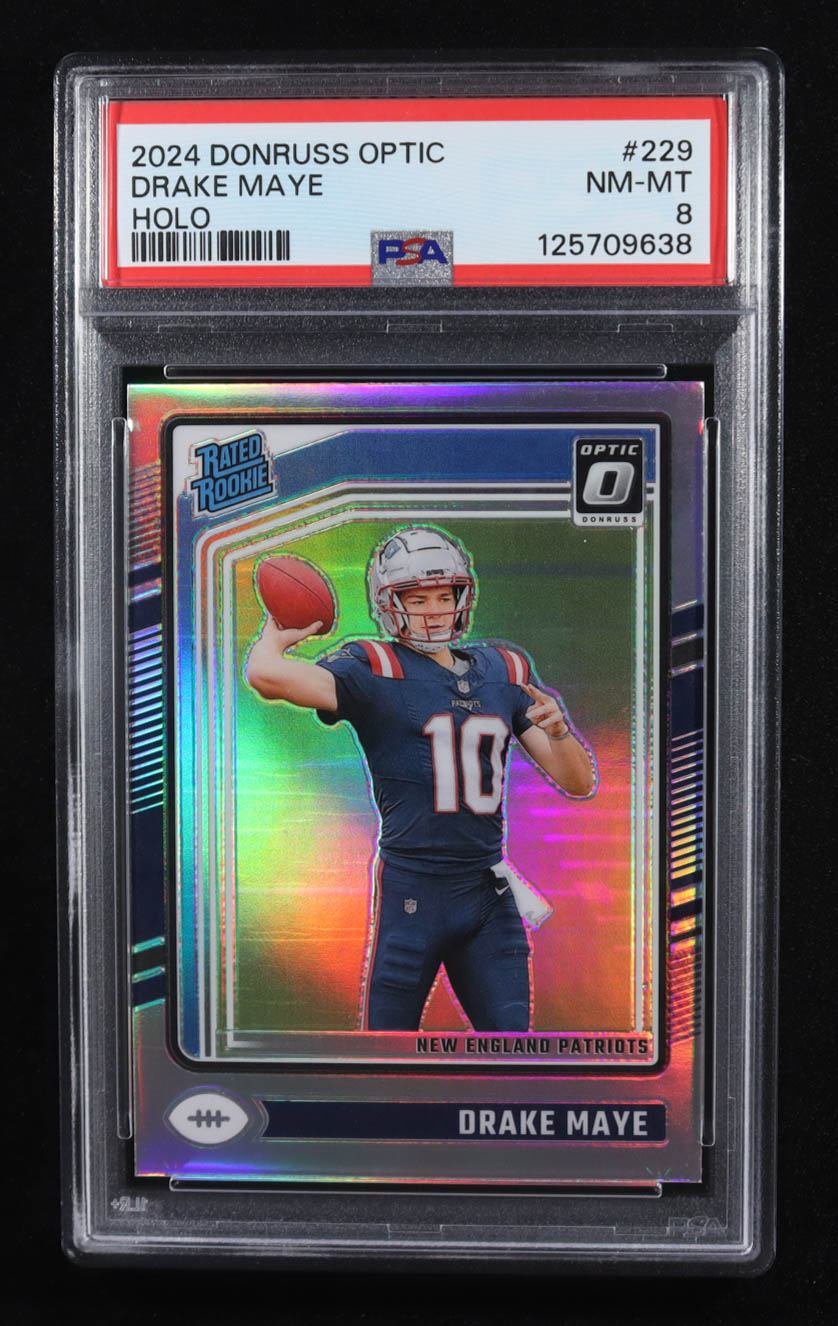 Drake Maye 2024 Donruss Optic Holo #229 RR (PSA 8) at PristineAuction.com Drake Maye 2024 Donruss Optic Holo #229 RR (PSA 8) at PristineAuction.com