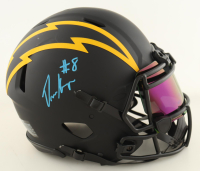 Omarion Hampton Signed Chargers Full-Size Authentic On-Field Eclipse Alternate Speed Helmet with Visor (Beckett) at PristineAuction.com