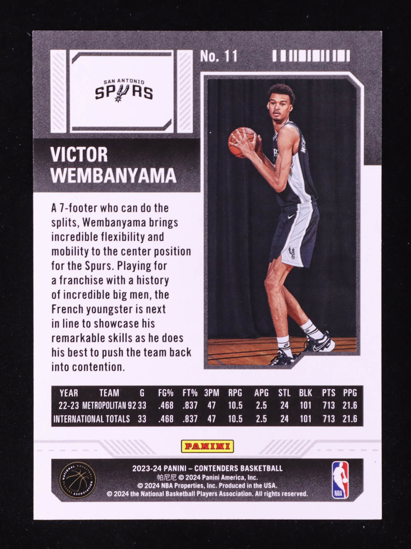 Victor Wembanyama 2023-24 Panini Contenders Game Ticket Pink #11 #022/199 RC at PristineAuction.com Victor Wembanyama 2023-24 Panini Contenders Game Ticket Pink #11 #022/199 RC at PristineAuction.com