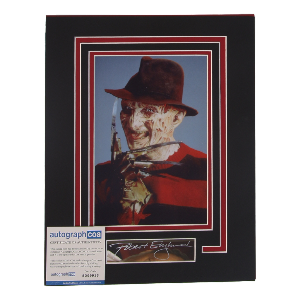 Robert Englund Signed "A Nightmare on Elm Street" Custom Matted Cut Display (AutographCOA) at PristineAuction.com Robert Englund Signed "A Nightmare on Elm Street" Custom Matted Cut Display (AutographCOA) at PristineAuction.com