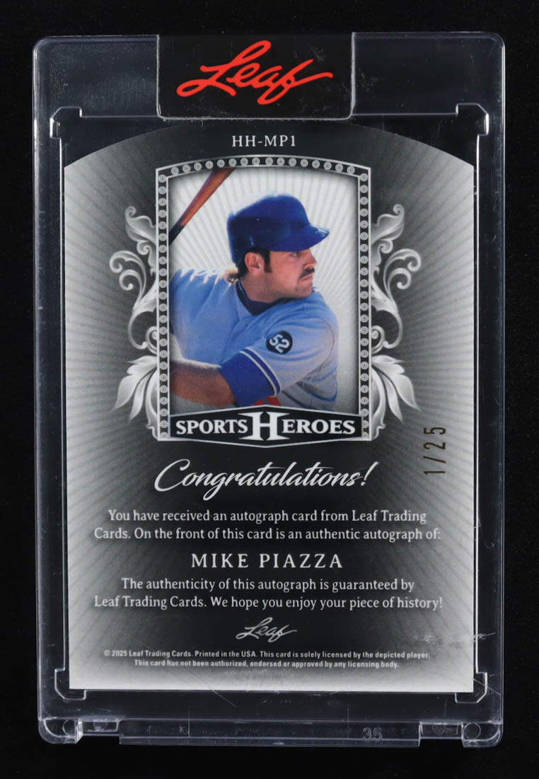 Mike Piazza 2025 Leaf Metal Sports Heroes Hall Heroes Autographs Silver Crystal #HHMP1 #1/25 at PristineAuction.com Mike Piazza 2025 Leaf Metal Sports Heroes Hall Heroes Autographs Silver Crystal #HHMP1 #1/25 at PristineAuction.com