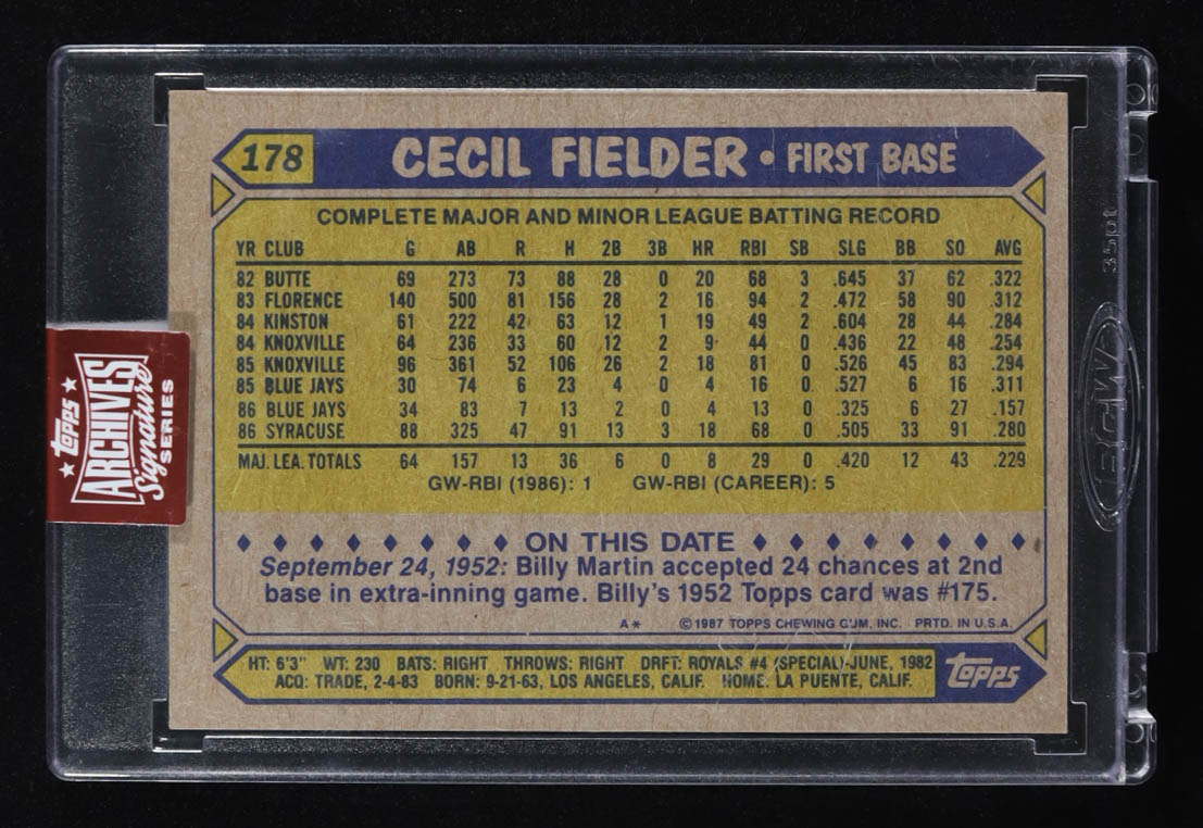 Cecil Fielder 2023 Topps Archives Signature Series Retired Cecil Fielder #178 #3/19 at PristineAuction.com Cecil Fielder 2023 Topps Archives Signature Series Retired Cecil Fielder #178 #3/19 at PristineAuction.com