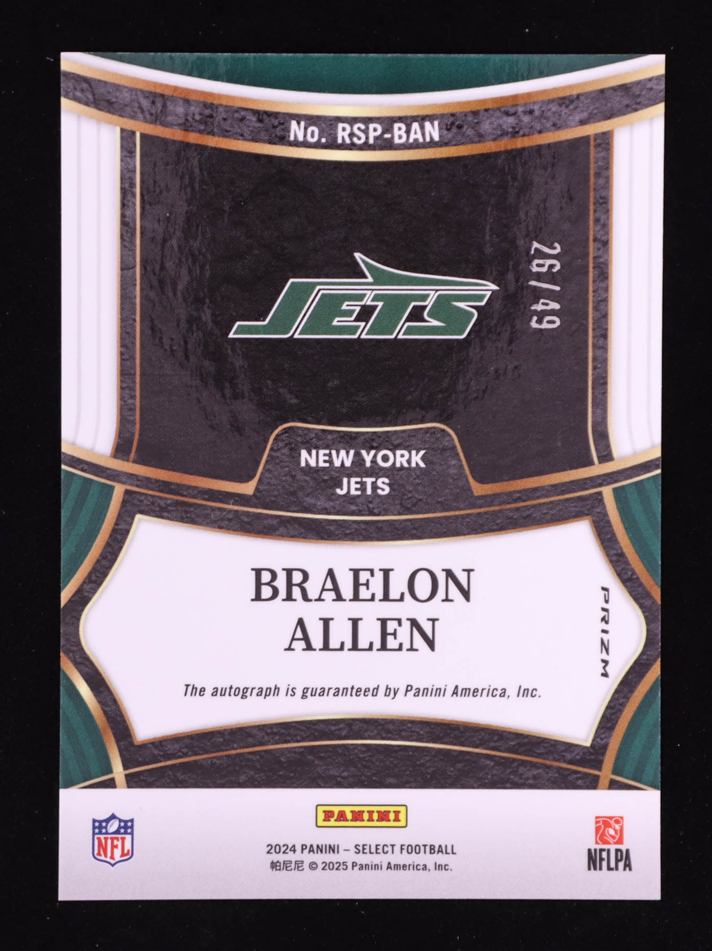 Braelon Allen 2024 Select Rookie Signatures Prizm Light Blue #15 #26/49 RC at PristineAuction.com Braelon Allen 2024 Select Rookie Signatures Prizm Light Blue #15 #26/49 RC at PristineAuction.com