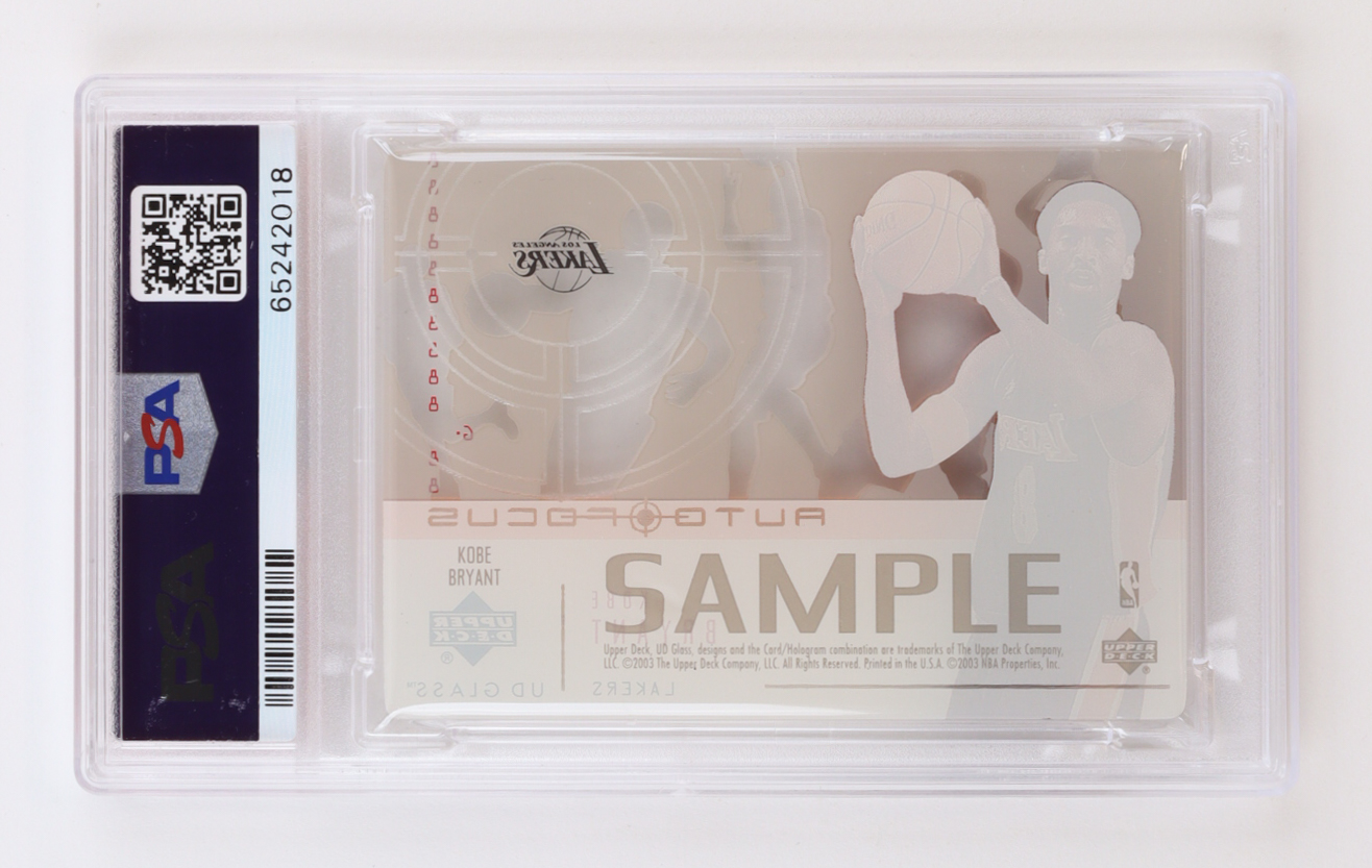 Kobe Bryant 2002 Upper Deck Glass Auto Focus-Sample (PSA 8) at PristineAuction.com Kobe Bryant 2002 Upper Deck Glass Auto Focus-Sample (PSA 8) at PristineAuction.com