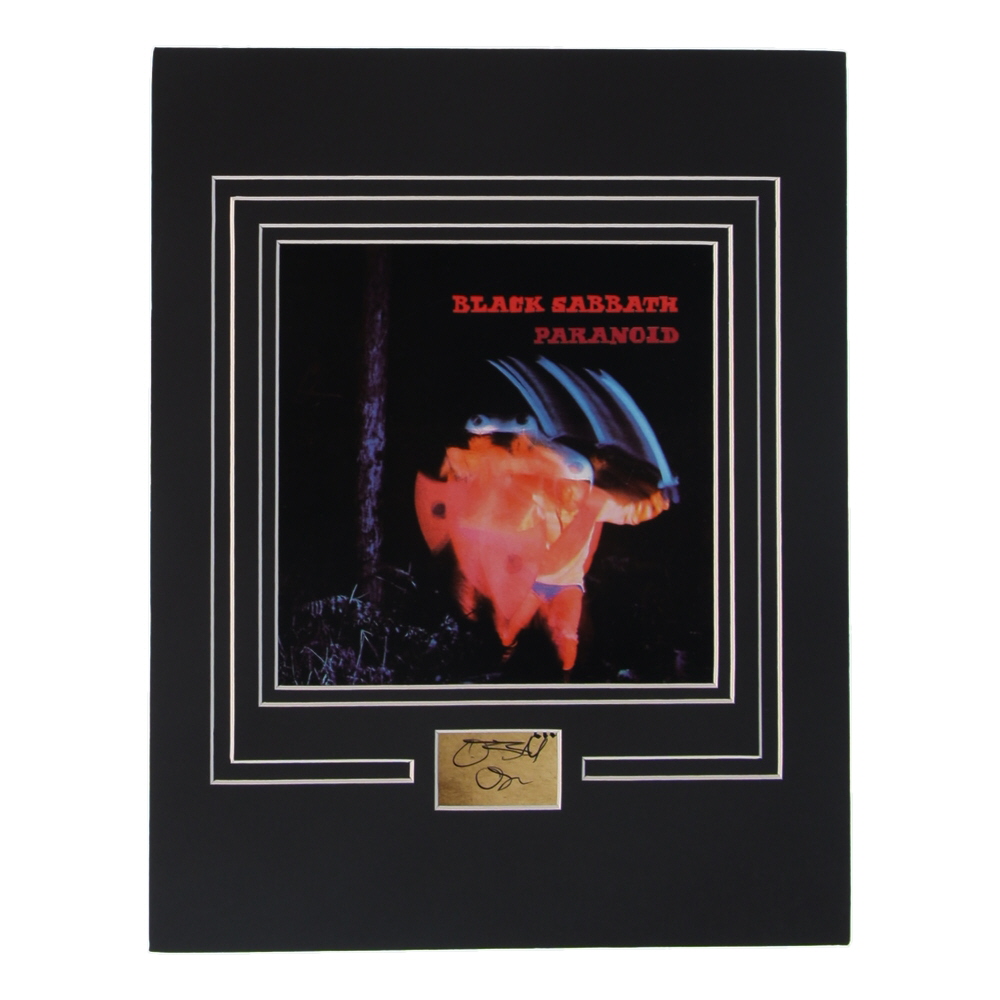 Ozzy Osbourne Signed "Paranoid" Custom Matted Cut Display (AutographCOA) at PristineAuction.com Ozzy Osbourne Signed "Paranoid" Custom Matted Cut Display (AutographCOA) at PristineAuction.com