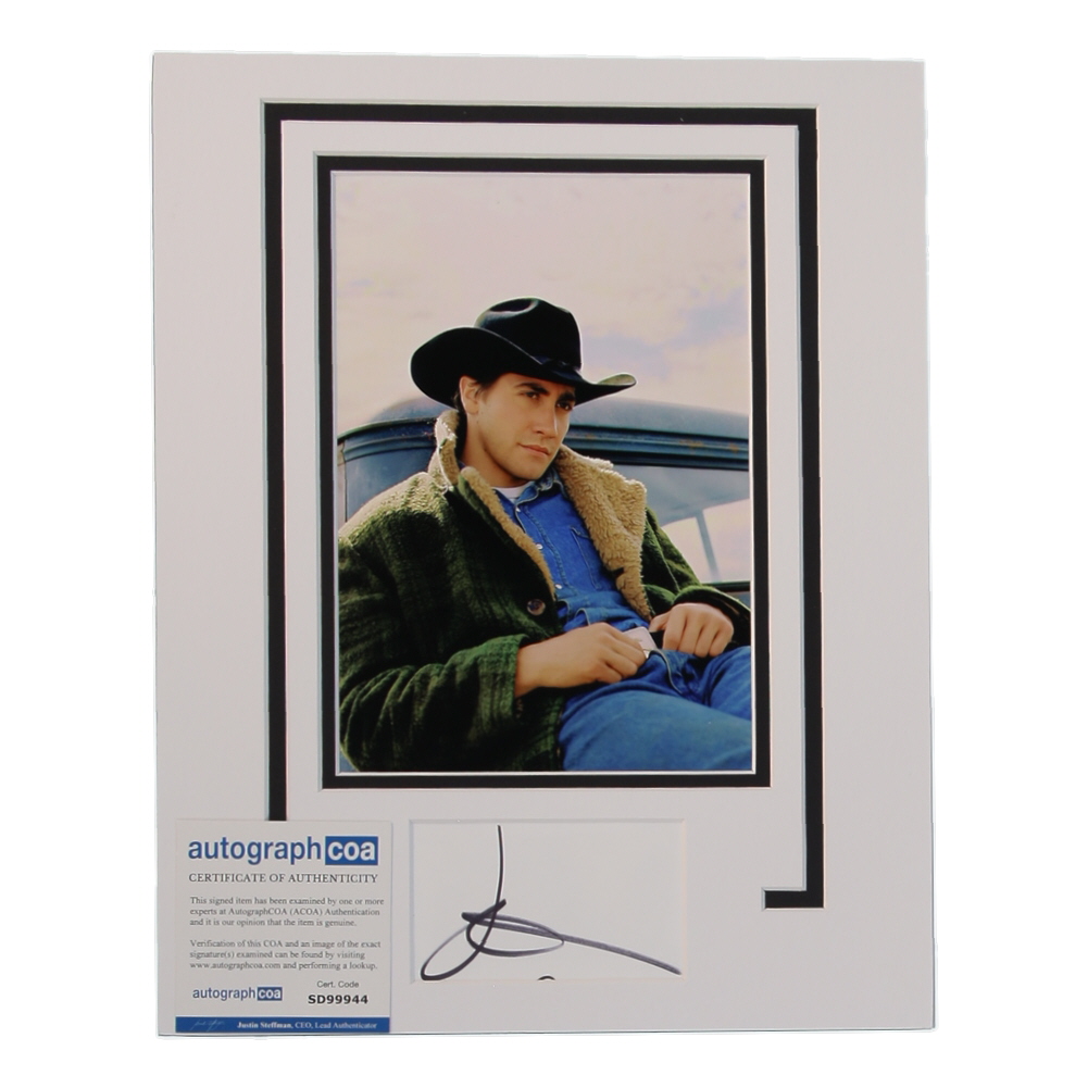 Jake Gyllenhaal Signed "Brokeback Mountain" Custom Matted Cut Display (AutographCOA) at PristineAuction.com Jake Gyllenhaal Signed "Brokeback Mountain" Custom Matted Cut Display (AutographCOA) at PristineAuction.com