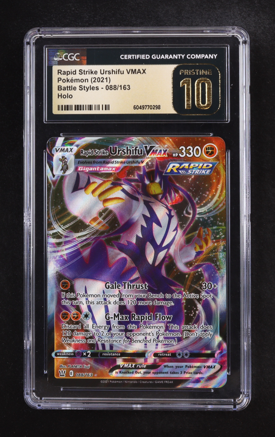 Rapid Strike Urshifu VMAX 2021 Pokemon Battle Styles #288 Holo (CGC Pristine 10) at PristineAuction.com Rapid Strike Urshifu VMAX 2021 Pokemon Battle Styles #288 Holo (CGC Pristine 10) at PristineAuction.com