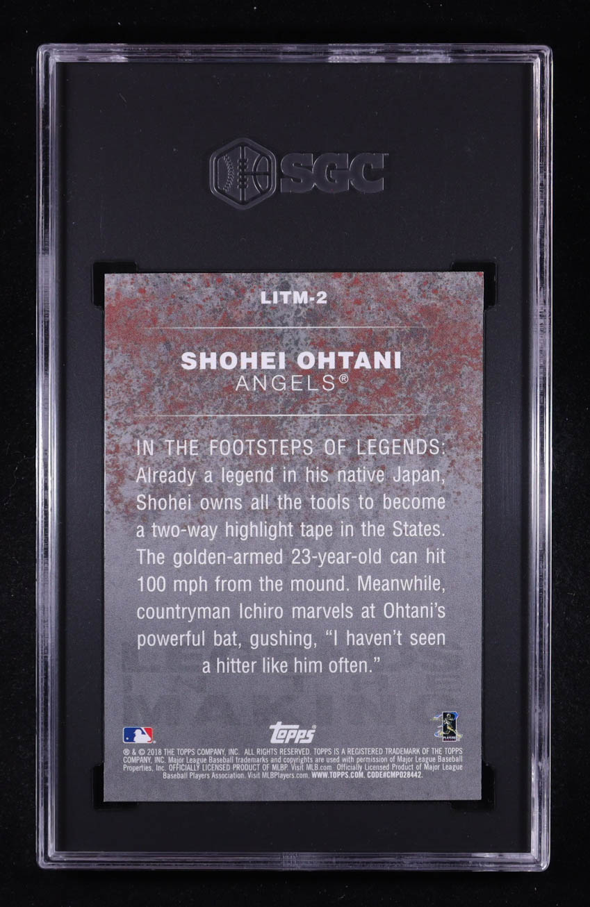 Shohei Ohtani 2018 Topps Legends in the Making Series 2 #LITM2 RC (SGC 9.5) at PristineAuction.com Shohei Ohtani 2018 Topps Legends in the Making Series 2 #LITM2 RC (SGC 9.5) at PristineAuction.com