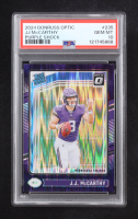 J.J. McCarthy 2024 Panini Donruss Optic Purple Shock Rated Rookie Prizm #235 RC (PSA 10) at PristineAuction.com