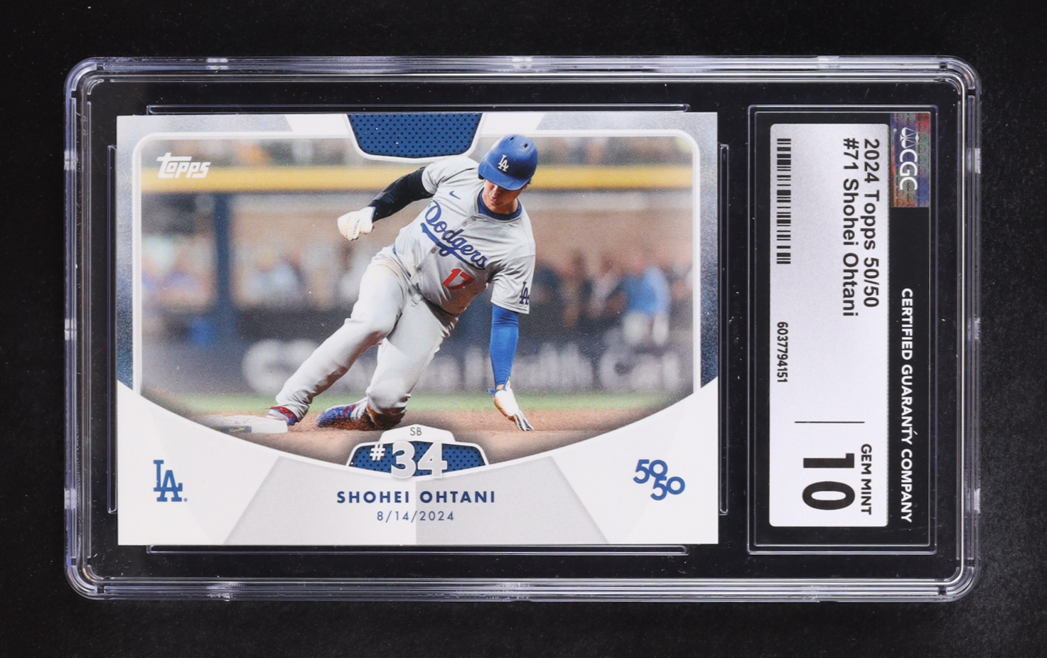 Shohei Ohtani 2024 Topps 50/50 #71 (CGC 10) at PristineAuction.com Shohei Ohtani 2024 Topps 50/50 #71 (CGC 10) at PristineAuction.com