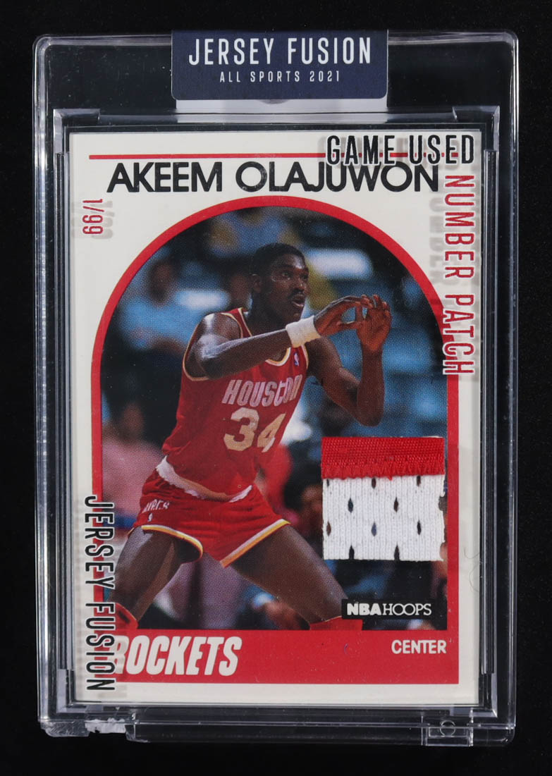 Hakeem Olajuwon 2021 Jersey Fusion #JFHO90 #1/99 at PristineAuction.com Hakeem Olajuwon 2021 Jersey Fusion #JFHO90 #1/99 at PristineAuction.com