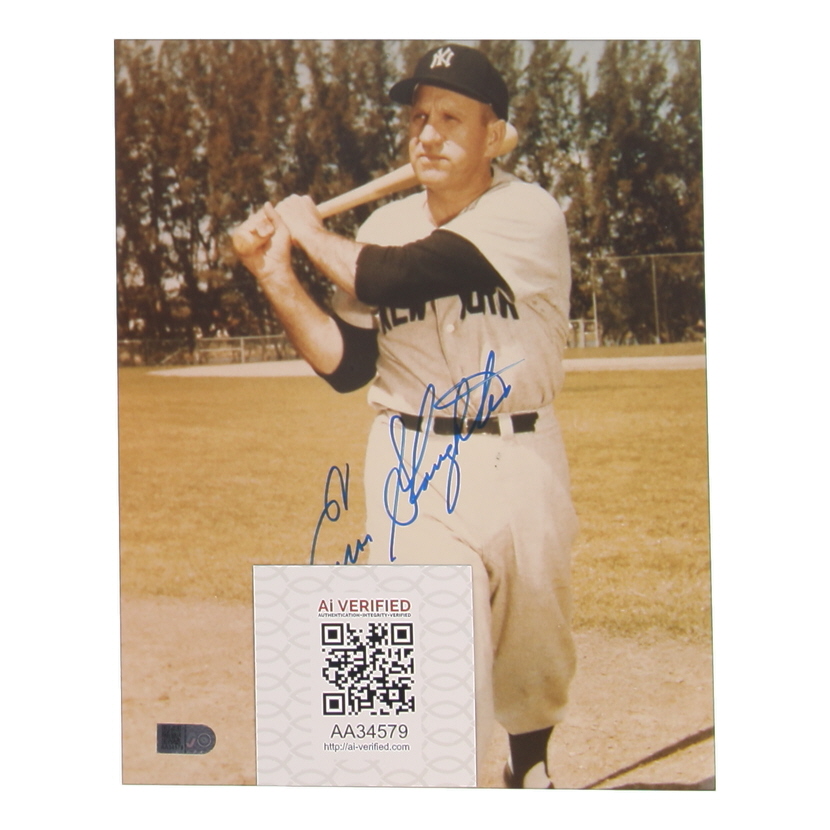 Enos Slaughter Signed Yankees 8x10 Photo (AIV) at PristineAuction.com Enos Slaughter Signed Yankees 8x10 Photo (AIV) at PristineAuction.com