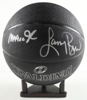 Magic Johnson & Larry Bird Signed NBA Black Edition Basketball (PSA & Beckett) at PristineAuction.com