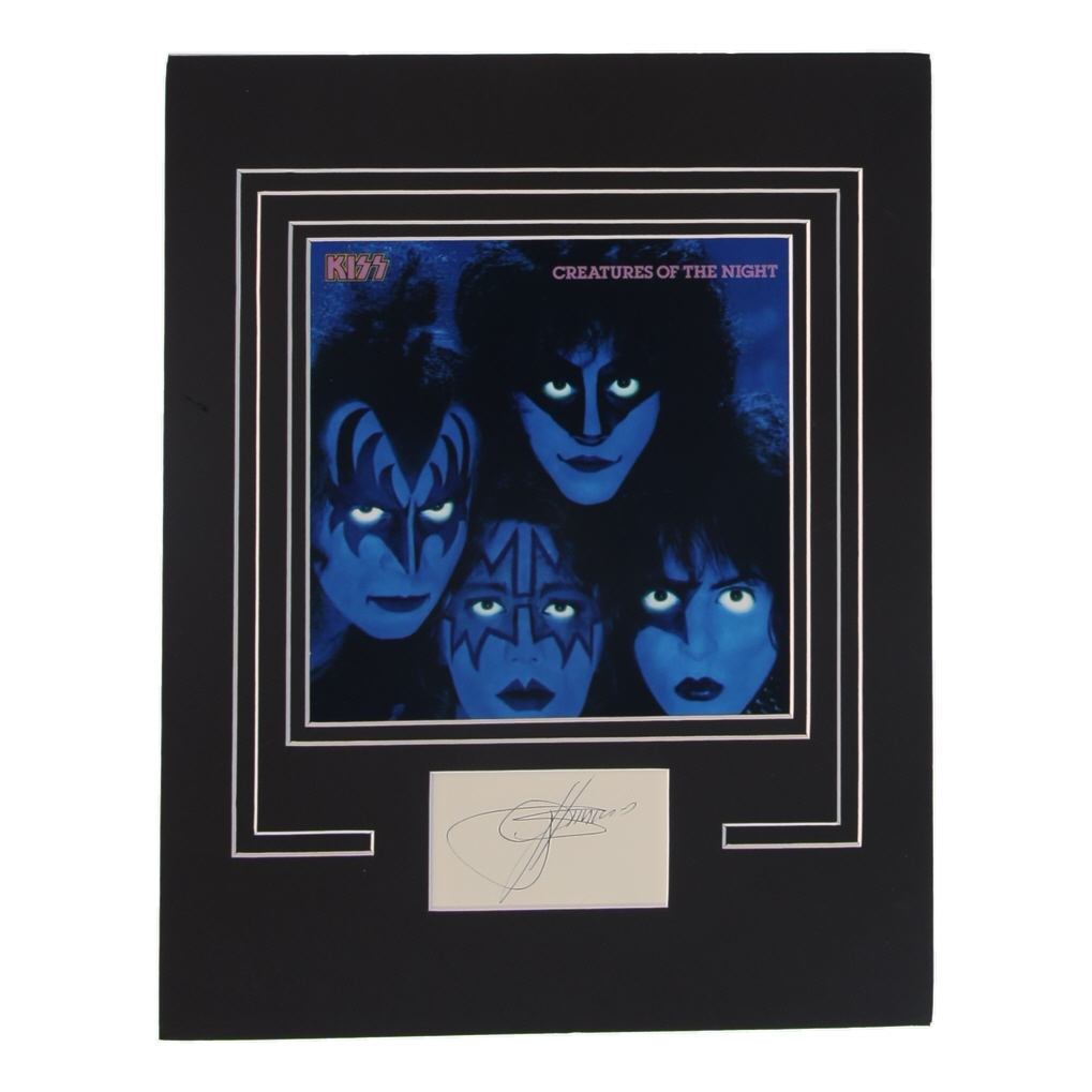 Gene Simmons Signed "Creatures Of The Night" Custom Matted Cut Display (AutographCOA) at PristineAuction.com Gene Simmons Signed "Creatures Of The Night" Custom Matted Cut Display (AutographCOA) at PristineAuction.com