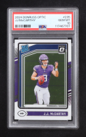 J.J. McCarthy 2024 Panini Donruss Optic Purple Shock Rated Rookie Prizm #235 RC (PSA 10) at PristineAuction.com