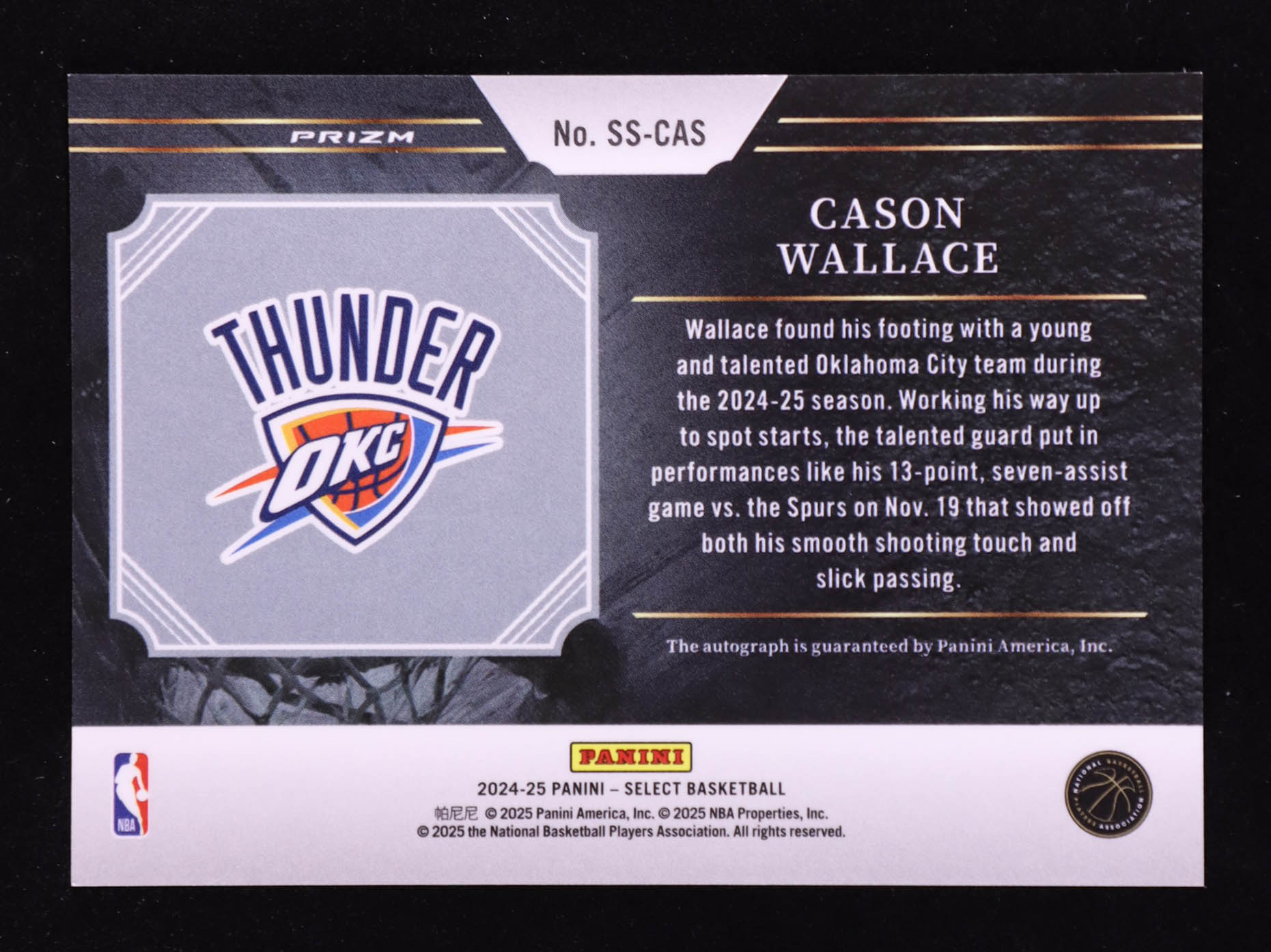 Cason Wallace 2024-25 Select Signature Selections #40 at PristineAuction.com Cason Wallace 2024-25 Select Signature Selections #40 at PristineAuction.com