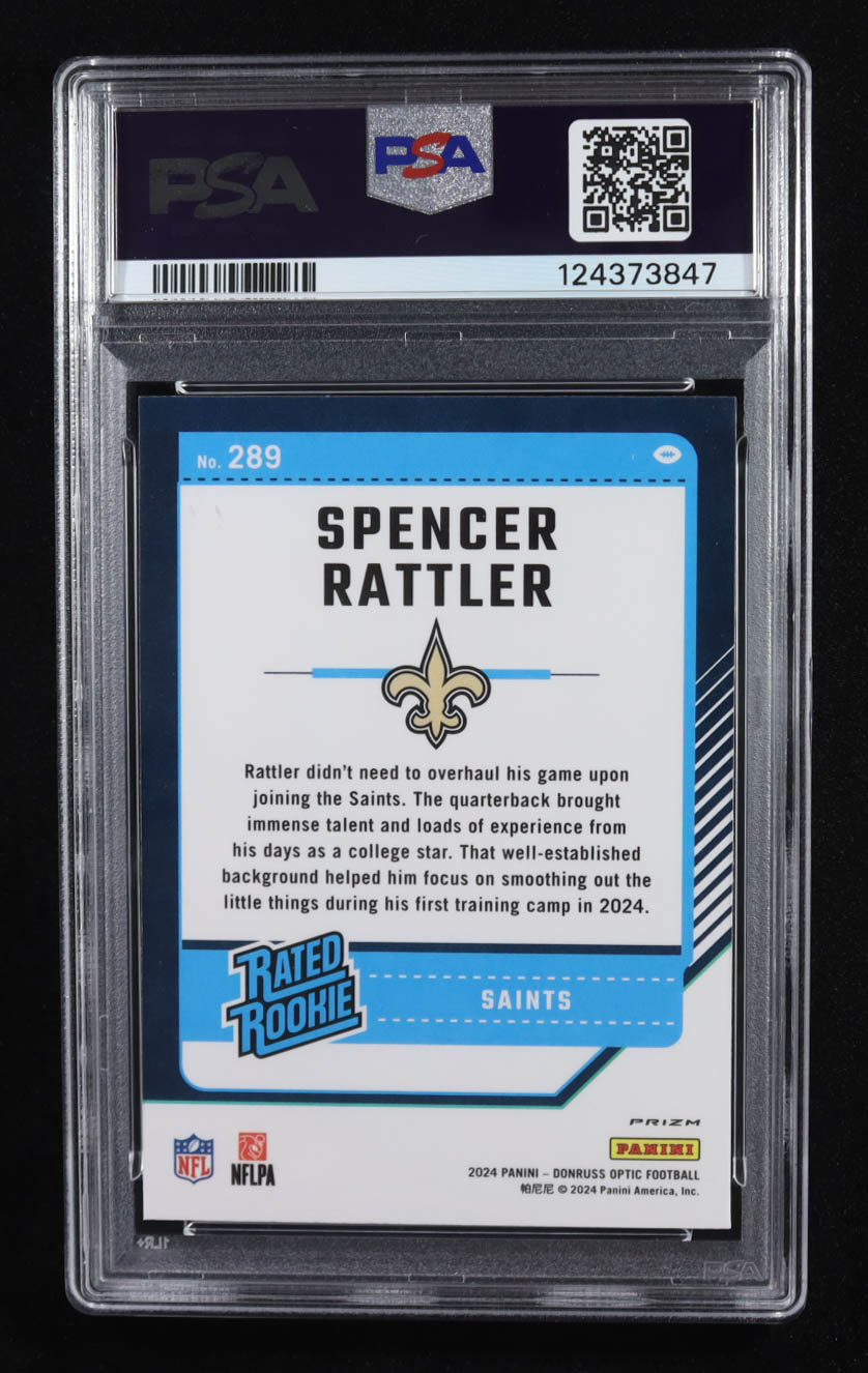 Spencer Rattler 2024 Donruss Optic Blue Scope #289 RR (PSA 9) at PristineAuction.com Spencer Rattler 2024 Donruss Optic Blue Scope #289 RR (PSA 9) at PristineAuction.com