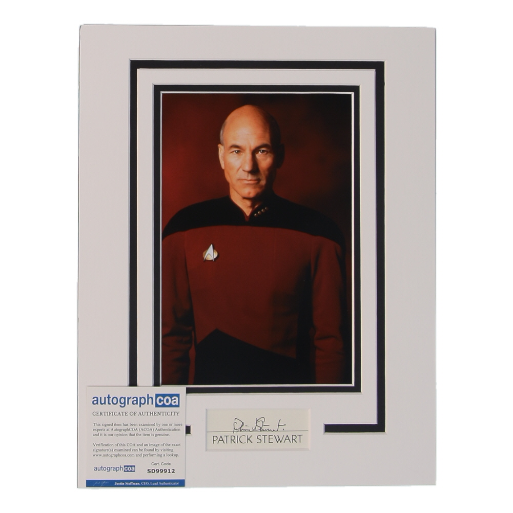 Patrick Stewart Signed "Star Trek: The Next Generation" Custom Matted Cut Display (AutographCOA) at PristineAuction.com Patrick Stewart Signed "Star Trek: The Next Generation" Custom Matted Cut Display (AutographCOA) at PristineAuction.com