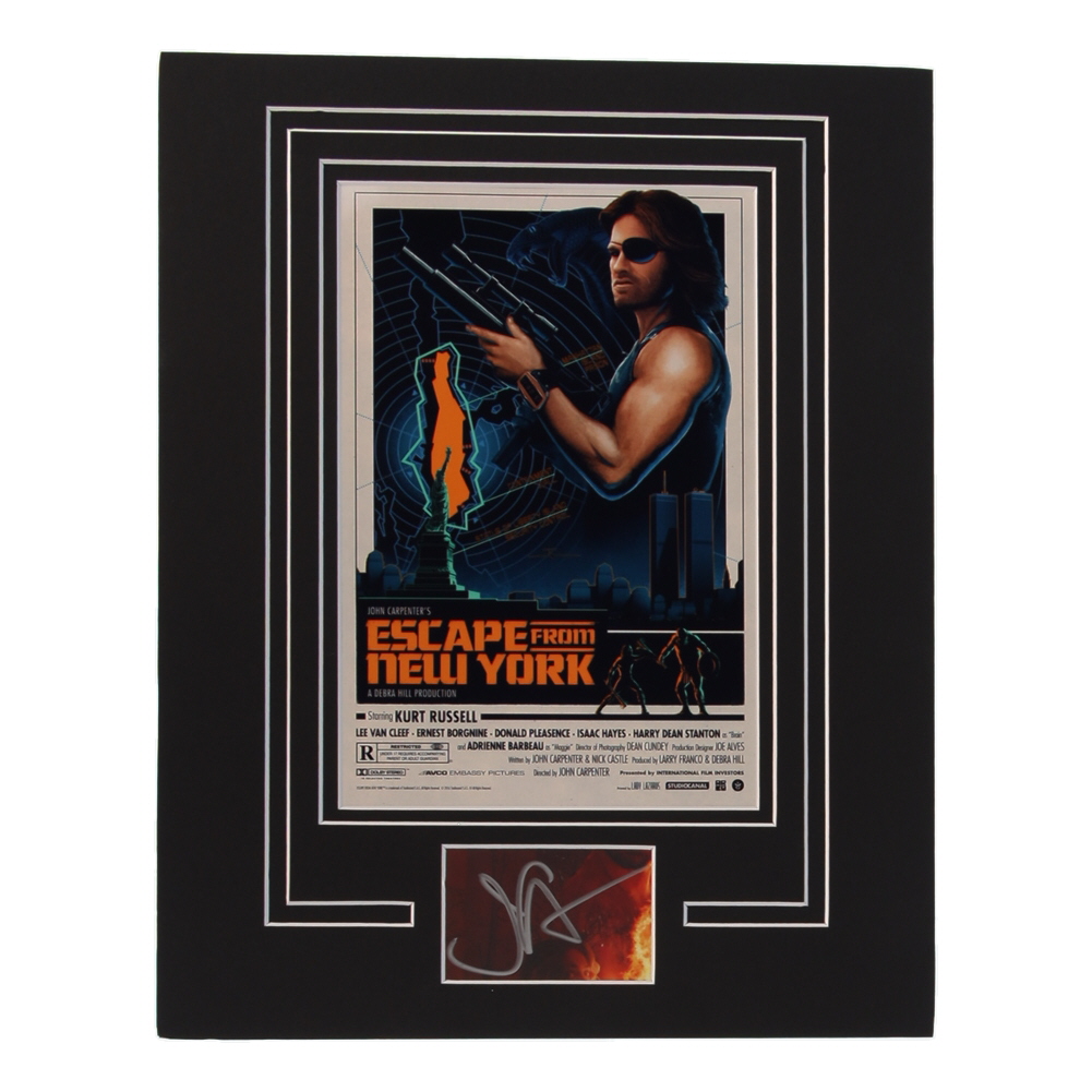 John Carpenter Signed "Escape From New York" Custom Matted Cut Display (AutographCOA) at PristineAuction.com John Carpenter Signed "Escape From New York" Custom Matted Cut Display (AutographCOA) at PristineAuction.com