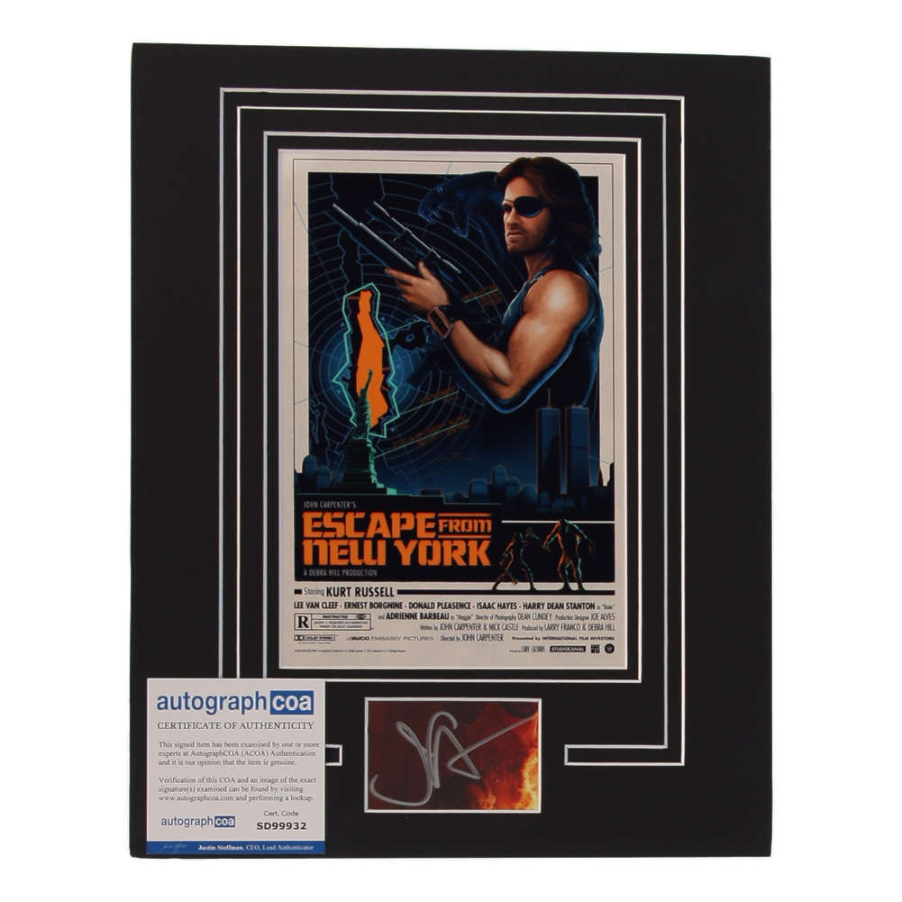 John Carpenter Signed "Escape From New York" Custom Matted Cut Display (AutographCOA) at PristineAuction.com John Carpenter Signed "Escape From New York" Custom Matted Cut Display (AutographCOA) at PristineAuction.com