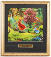 Thomas Kinkade "Sleeping Beauty: The Three Fairy Godmothers" Custom Framed Print Display with Title Plaque at PristineAuction.com